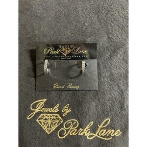 Park Lane LEGACY Silver Tone Genuine Marcasite Hoop Pierced Earrings J197